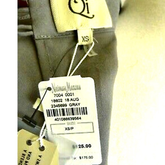 Qi Neiman Marcus $175 Tuxedo Tunic XSP Grey Silver Dress Party Wedding - Picture 5 of 10